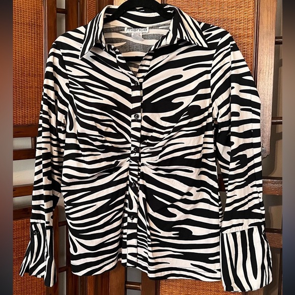 Vintage 90s Funky Zebra Print Mischa Blouse - Picture 3 of 3